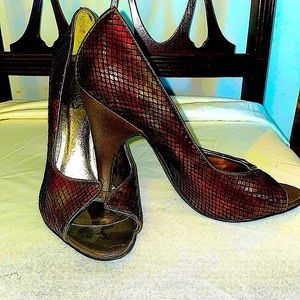 Carlos Santana Pounce Peep Toe High Heel Stilettos